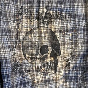 Plaid Shirt with Skull Design